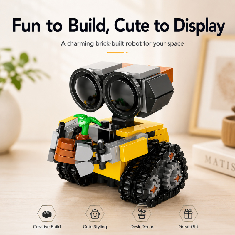 Model Kit Accessories - Mini Robot Building Blocks Set, Cute